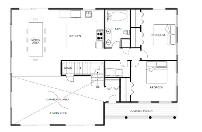 Mit Smartdraw erstellter 2D Grundriss