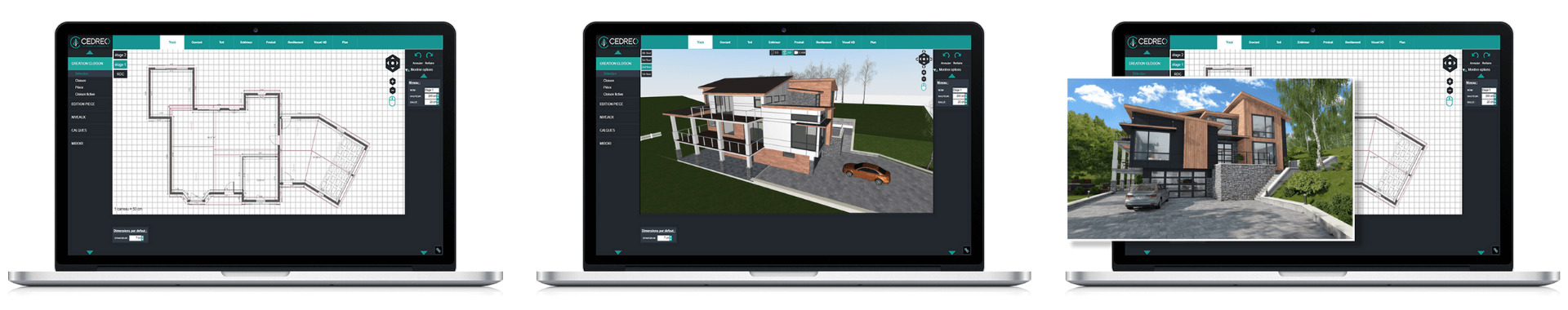 Grundrisszeichnung, Möblierung und 3D-Visualisierung mit Cedreo