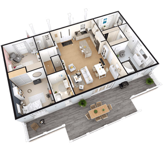 3D floor plan created with Cedreo. 