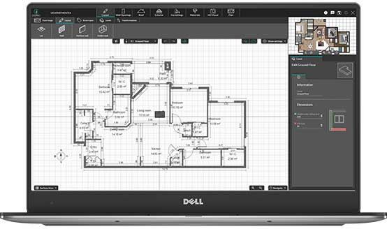 Apartment Floor Plan with Cedreo on Dell Computer