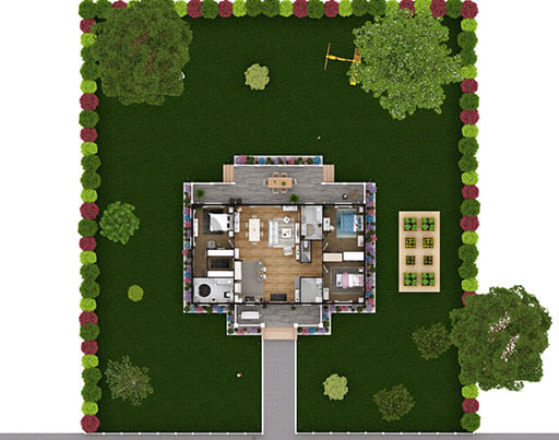 3D site plan designe with Cedreo