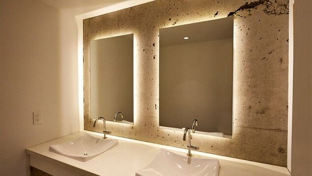 bathroom with backlit mirror example