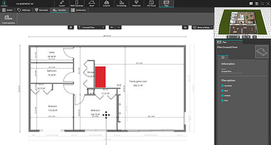 Plan the layout in Cedreo