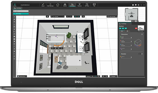 Benutzeroberfläche Screenshot 3D Badezimmer