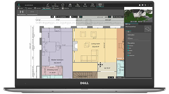 UI shot of cedreo plan with dimensions