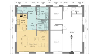 Mit Cedreo erstellter Doppelhaus Grundriss