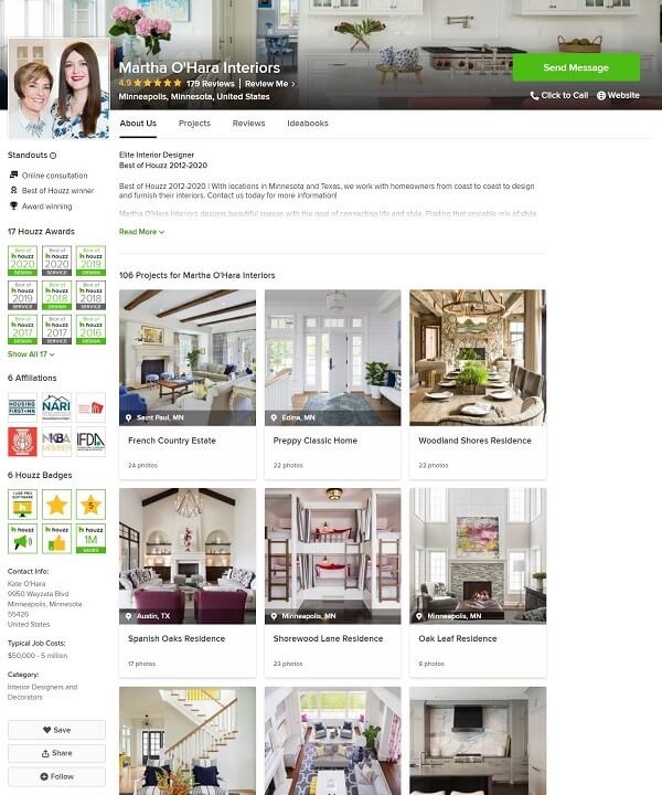 Profilo Houzz di martha ohara interiors