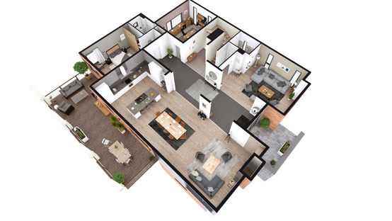 3D floor plan designed with Cedreo