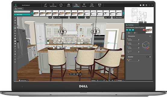 UI shot Cedreo kitchen floor plans