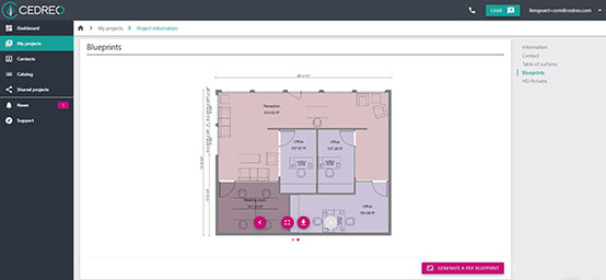 uishot project manager section floor plan Cedreo