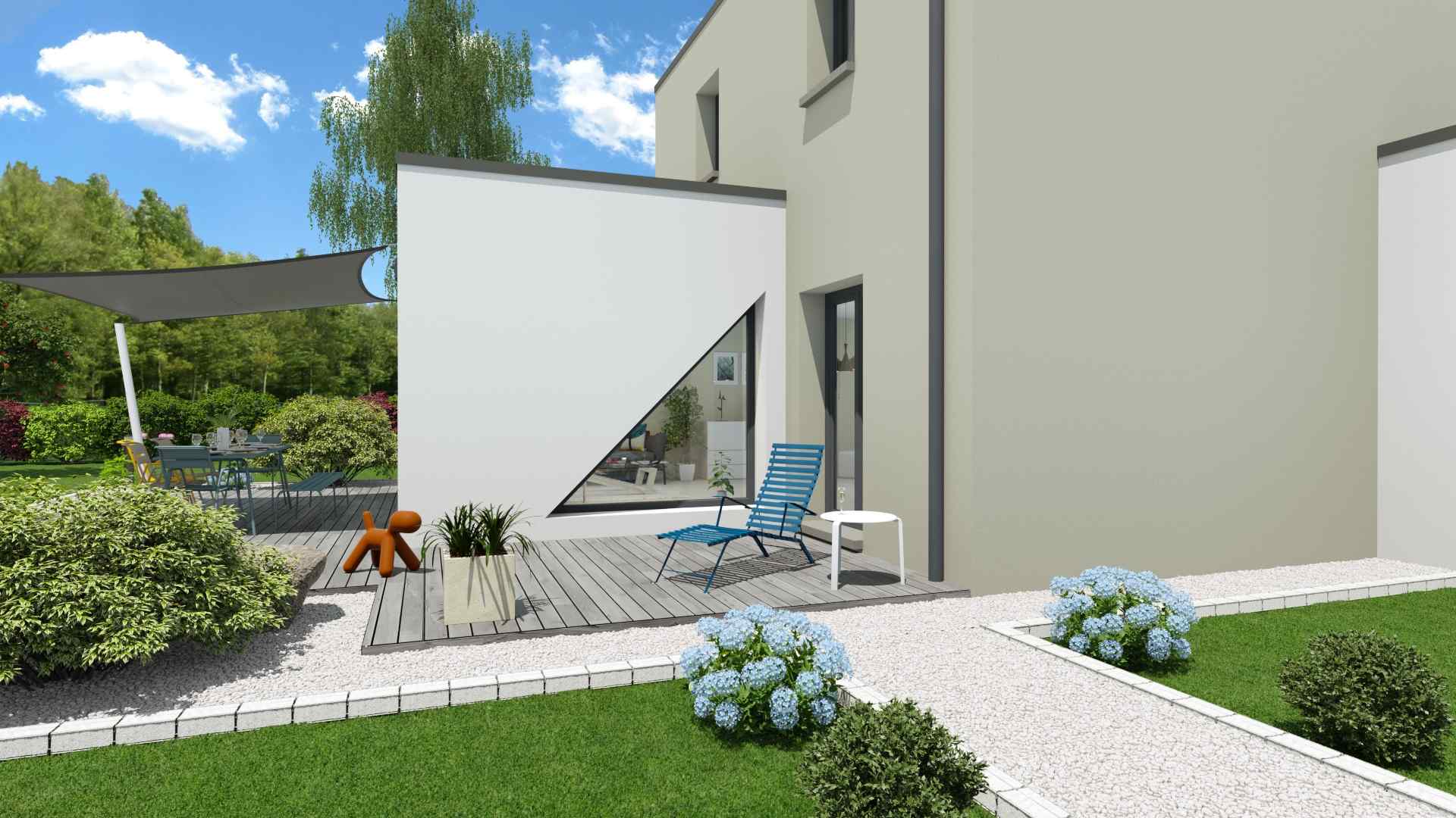 Perspective Maison 3D type maison d'architecte