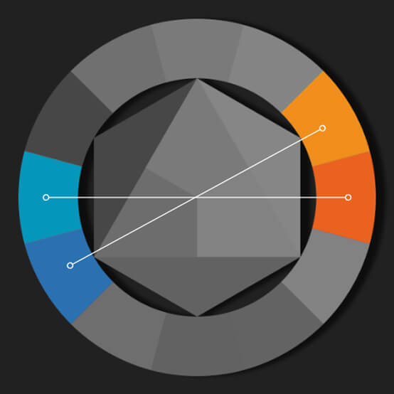 Illustration roue couleurs complémentaires doublées