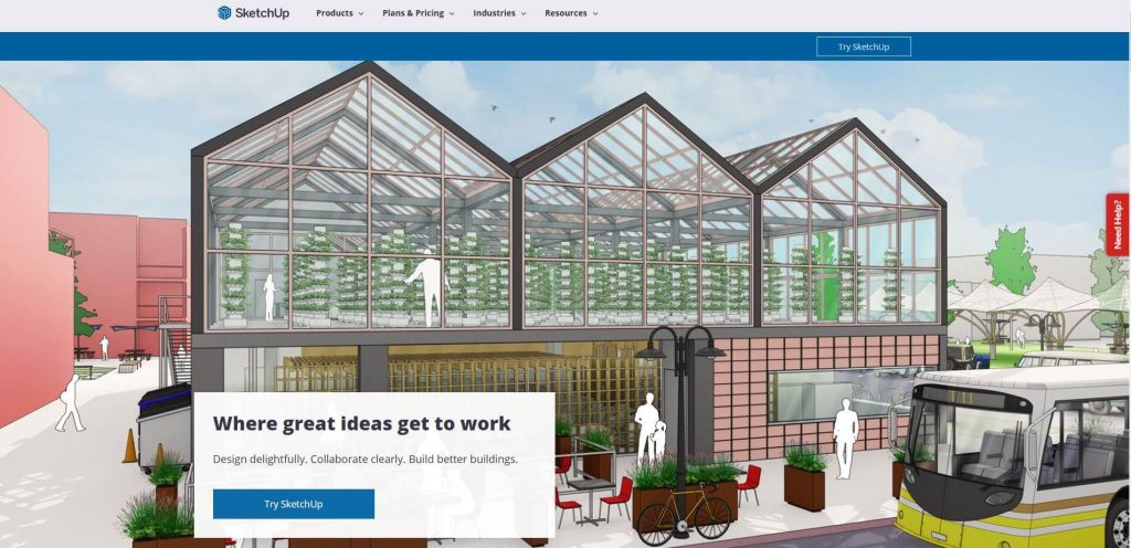 Sketchup home page screenshot