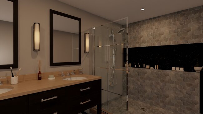 cuarto de baño renderizado en 3D