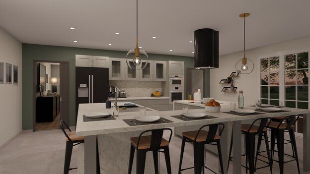 Kitchen with U-shaped island