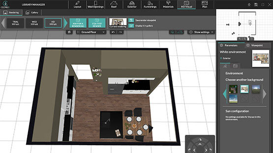 ver diseños en 2D y 3D en Cedreo