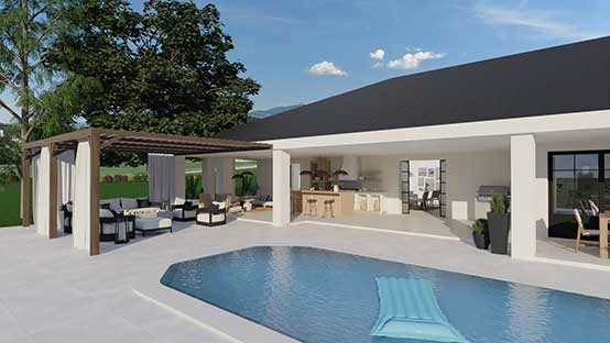 pool layout with pergola