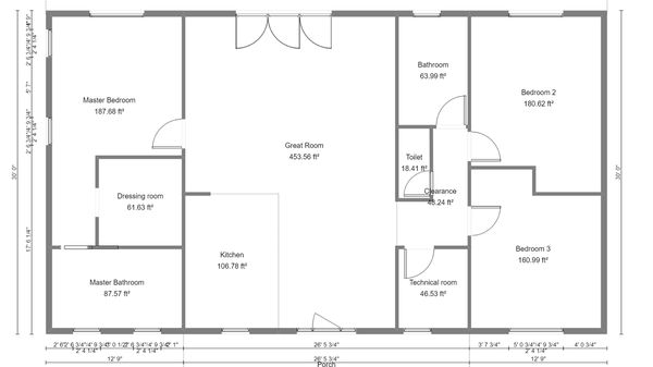 Plan piętra 2D zaprojektowany w Cedreo