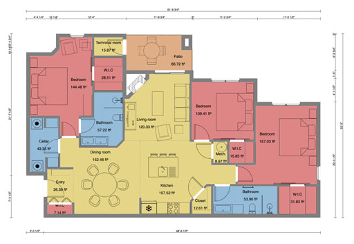 2D floor plan designed with Cedreo