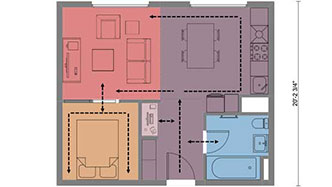 2D Grundriss mit Farben