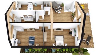 3d secondary story floor plan