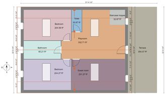 Mit Cedreo erstellter 2D Grundriss - Obergeschoss