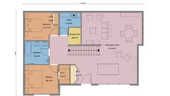 Mit Cedreo erstellter 2D Grundriss mit Treppe