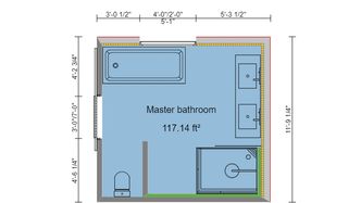 Plano 2D de baño con Cedreo