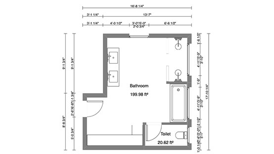 2D Badezimmer Grundriss