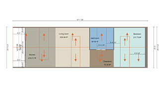 2D Container Home Floor Plan designed with Cedreo