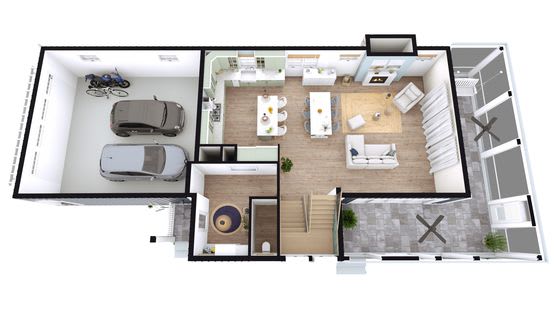 3D plan groundfloor