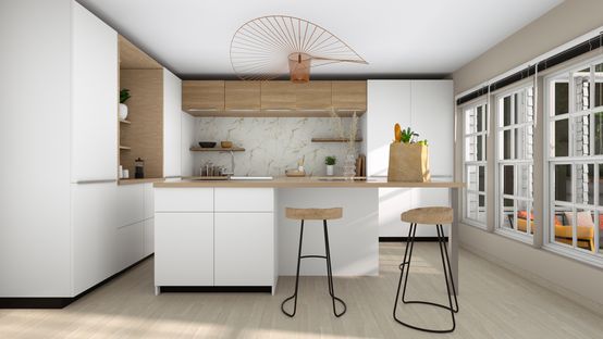 Cocina moderna diseñada con Cedreo