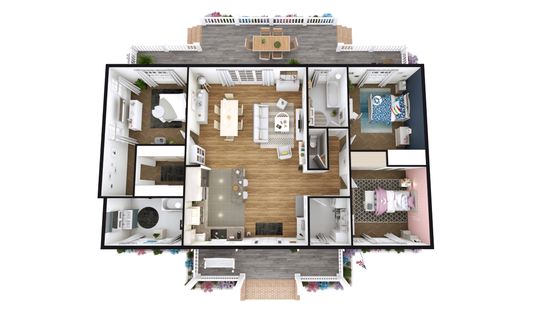 3D floor plan designed with Cedreo