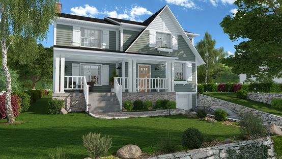 3D rendering of a house designed with Cedreo