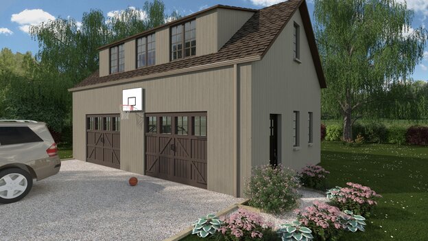 detached garage rendering designed with Cedreo