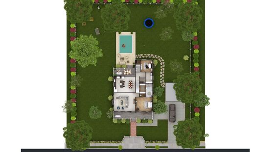 3D site plan designed with Cedreo