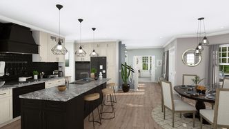 Rendering 3D della cucina progettato con Cedreo