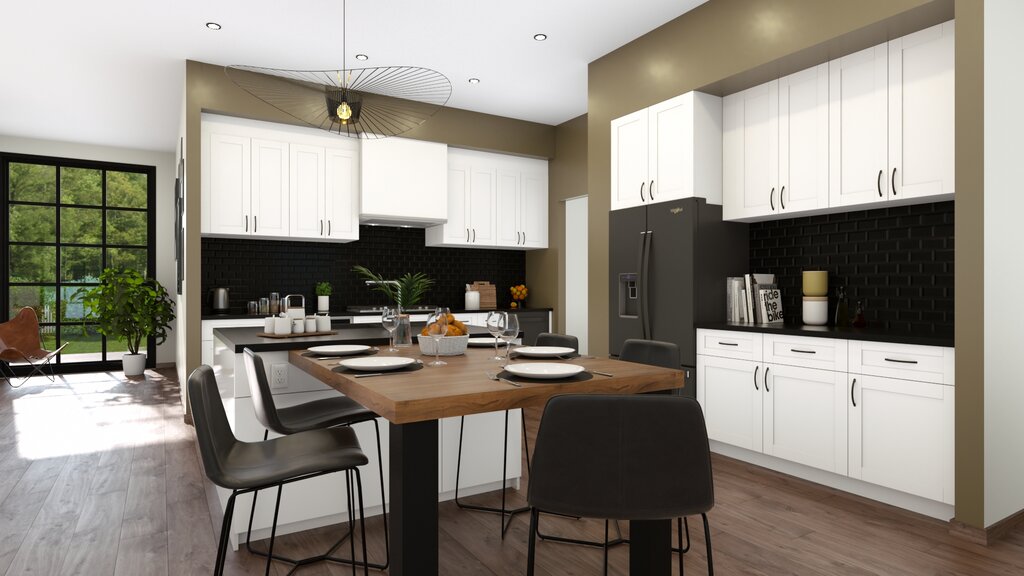 render 3D de una cocina creado con Cedreo