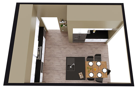 L-Shaped Kitchen plan