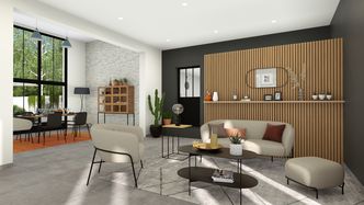 3d rendering with interior design elements