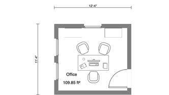 2D small office floor plan