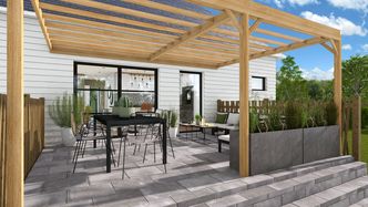 Patio Design with Pergola designed with Cedreo