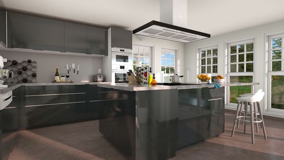 Modern kitchen designed with Cedreo