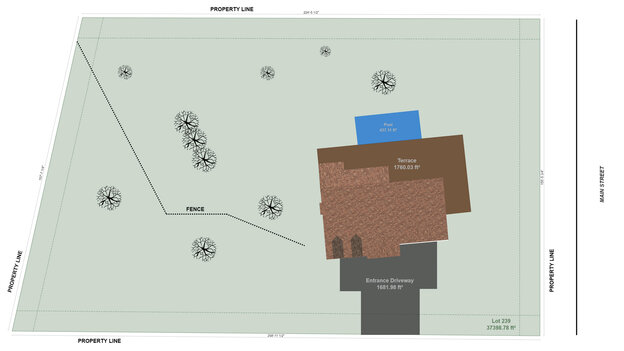 2D site plan designed with Cedreo