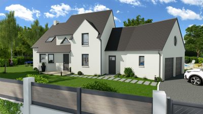 maison individuelle 3D nord toiture complexe