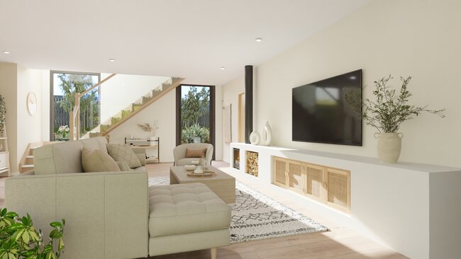 Living room 3D render