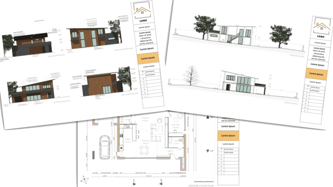 architecture technical board illustration