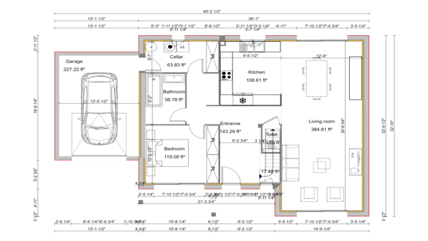 Mit Cedreo erstellter 2D Grundriss