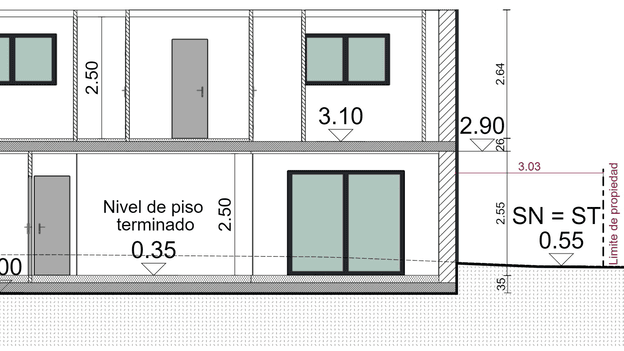 plano de corte con medidas creado con Cedreo