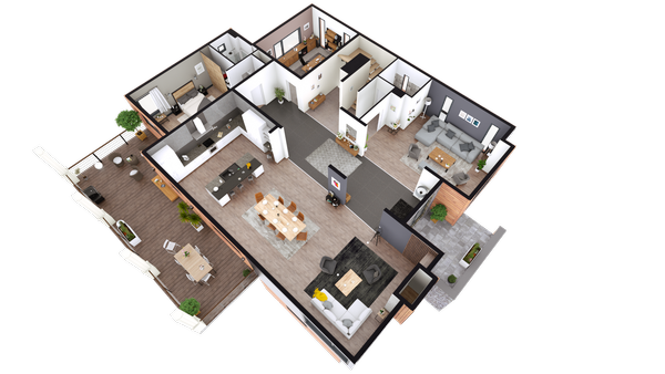 3D plattegrond gegenereerd met Cedreo